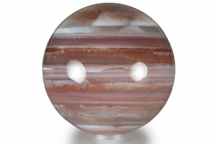 Polished Banded Brazilian Agate Sphere - Waterline Agate #309203